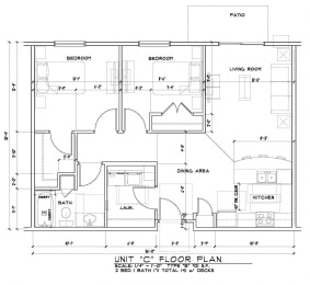  Floor Plan 2 Bedroom 1 Bathroom