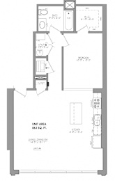  Floor Plan 1 Bedroom - 1 Bathroom Loft