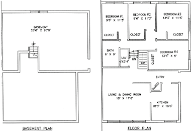  Floor Plan South Pointe 4bd/2.0ba Duplex w/ Carport & Basement