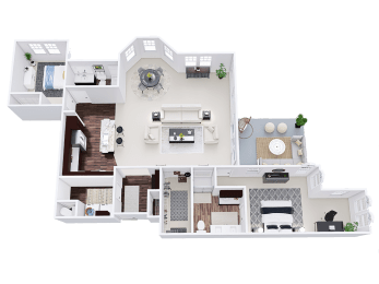  Floor Plan 2 Bed, 2 Bath (V)