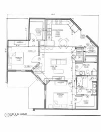  Floor Plan 2 Bed 2 Bath Corner, no balcony