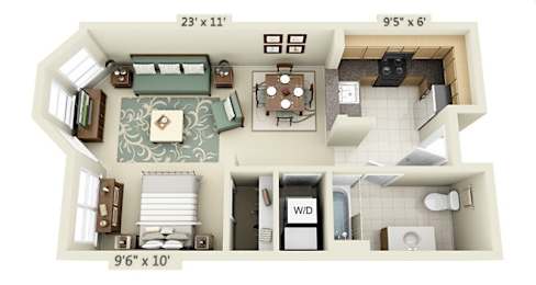  Floor Plan Garden View Studio