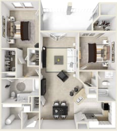 Floor Plan  2 Bedroom 2 Bath