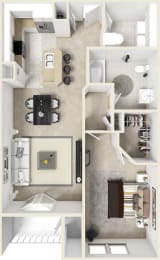 Floor Plan  1 Bedroom 1 Bath