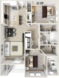 Floor Plan  2 Bedroom 2 Bath