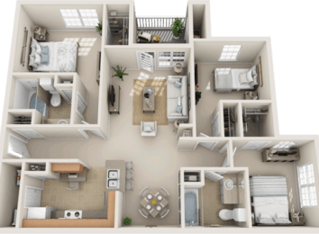 3D Furnished