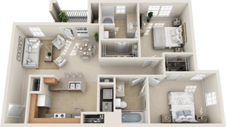 3D Furnished