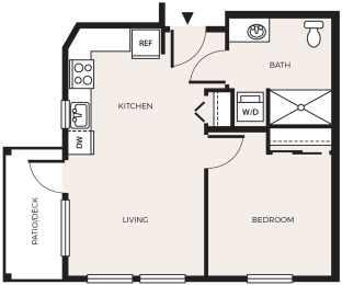 Floor Plan  1 Bed 1 Bath  A2A