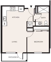 Floor Plan  1 Bed 1 Bath  A6