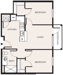 Floor Plan  2 Bed 1 Bath  B3