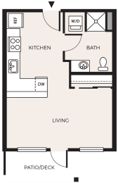 Floor Plan  Studio 1 Bath  S1A