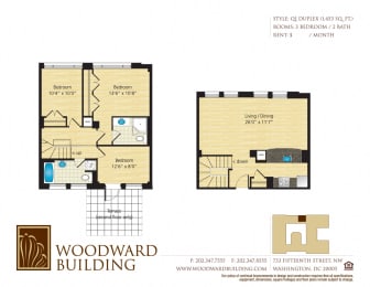 Floor Plan Q1 Woodward at The Woodward Building Apartments, Washington, DC 20005