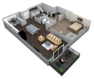  Floor Plan 1 Bedroom 1 Bathroom