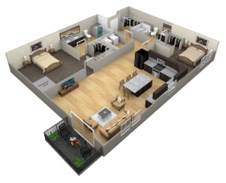  Floor Plan 2 Bedroom 2 Bathroom