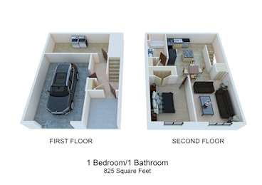  Floor Plan 1 Bedroom / 1 Bathroom