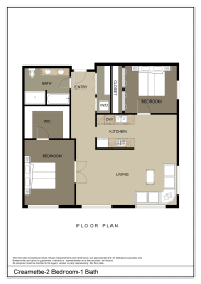 Floor Plan  2 Bedrooms