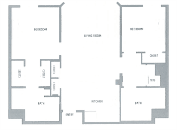 2 bedroom floor plan | Aventine Apartments Hercules CA