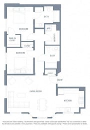 2 bedroom floor plan | Aventine Apartments Hercules CA