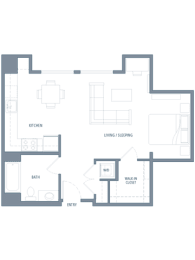 Studio floor plan | Aventine Apartments Hercules CA