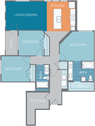 C1 lower Floor Plan at Watermark on Twenty Mile, Parker, Colorado