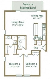 Eaton Floor Plan at Greenwich Commons Apartment Homes, Tampa, FL, 33613