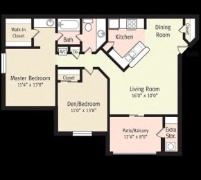 Pindo Floor Plan at Hidden Palms Apartment Homes, Tampa, FL
