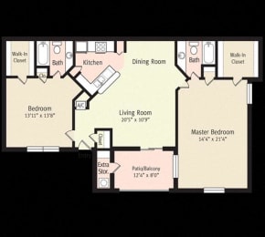 QueenP Floor Plan at Hidden Palms Apartment Homes, Tampa, Florida