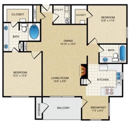 2 bedroom, 2 bathroom at The Clairborne Apartment Homes, Texas