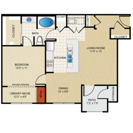 1 bedroom, 1 bathroom