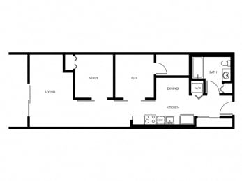 C1 Floor Plan at Arabella Apartment Homes, Shoreline, WA, 98155
