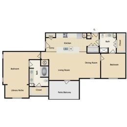 2 bedroom, 2 bathroom C at Sorrento at Deer Creek Apartment Homes, Overland Park, KS