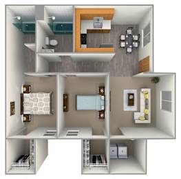  Floor Plan 2 Bedroom