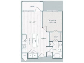 1 bedroom 1 bathroom  A3 Floor Plan at Century Lake Highlands, Dallas, 75231