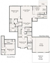 Dover Floor Plan at Brandywine Apartments, West Bloomfield, MI, 48322