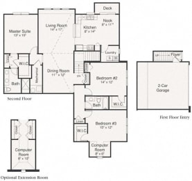 Kimberton Floor Plan at Brandywine Apartments, West Bloomfield