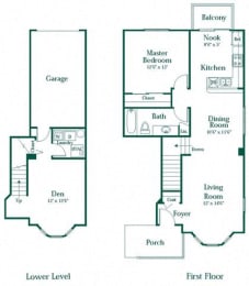Creston Floor Plan at Brownstones, Novi, MI, 48377