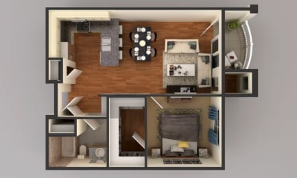 1 Bed1 Bath Floor Plan at Upscale Living at the Grand off 45th, Fargo, ND