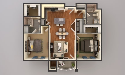 2 Bed 2 Bath Floor Plan  at Upscale Living at the Grand off 45th, Fargo, ND