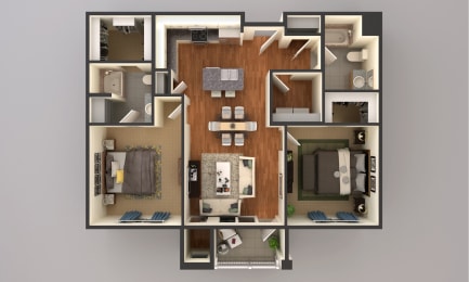 2 Bed 2 Bath Floor Plan at Upscale Living at the Grand off 45th, Fargo, ND