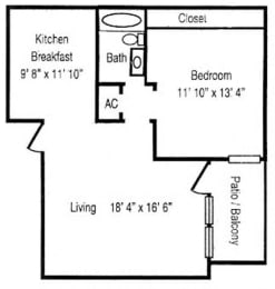  Floor Plan 1 Bedroom A1