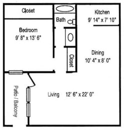  Floor Plan 1 Bedroom A2