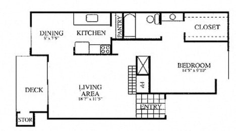  Floor Plan 1 Bedroom 1/1C