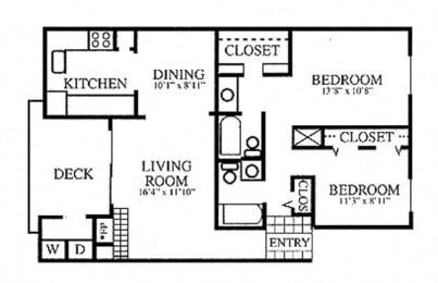  Floor Plan 2 Bedroom 2/2H