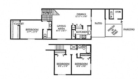  Floor Plan 3 Bedroom 3/2I