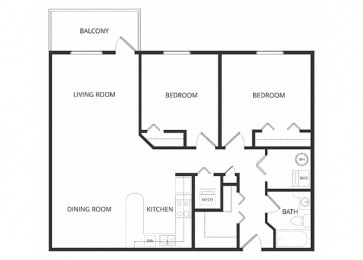  Floor Plan 2 Bedroom 1 Bath