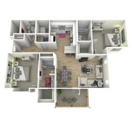The Barnes FloorPlan at Manchester Place Apartments, Lithia Springs, GA