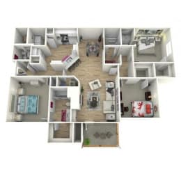 The Terrell FloorPlan at Manchester Place Apartments, Lithia Springs, 30122