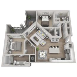 JUNIPER Floor Plan at Pointe at Lake Crabtree Apartments, Morrisville, 27560
