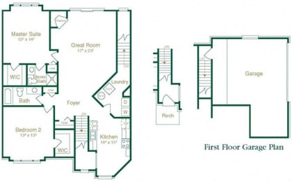 2  Bed   2  Bath   1,476 Sq. Ft. The Teton Floor Plan at Summit Creek, Canton, MI