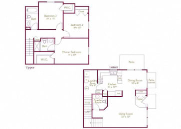 Madison 3  Bed   2.5  Bath   1,311 Sq. Ft. Floor Plan at Wyndchase, Canton, MI